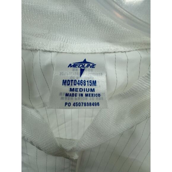 Medline Medium Unisex White Lab Coat Knee Length Button Up MDT046815M - Picture 3 of 3